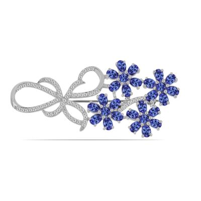 BUY 925 SILVER BROOCH WITH TANZANITE GEMSTONE